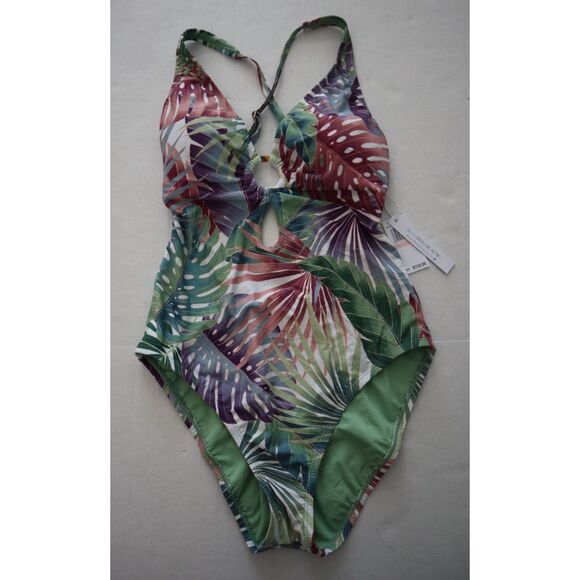 Bleu Rod Beattie Women's Sz 10 Multi Floral Ring Me Up X-Back 1-Pc Swimsuit - Picture 9 of 10